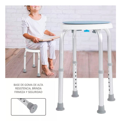 Piso Silla De Ducha Giratorio Redondo Altura Ajustable 103C