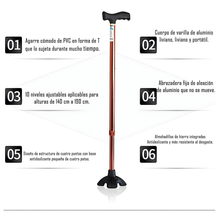 Baston Ortopedico Altura Regulable Adulto Mayor Bronce