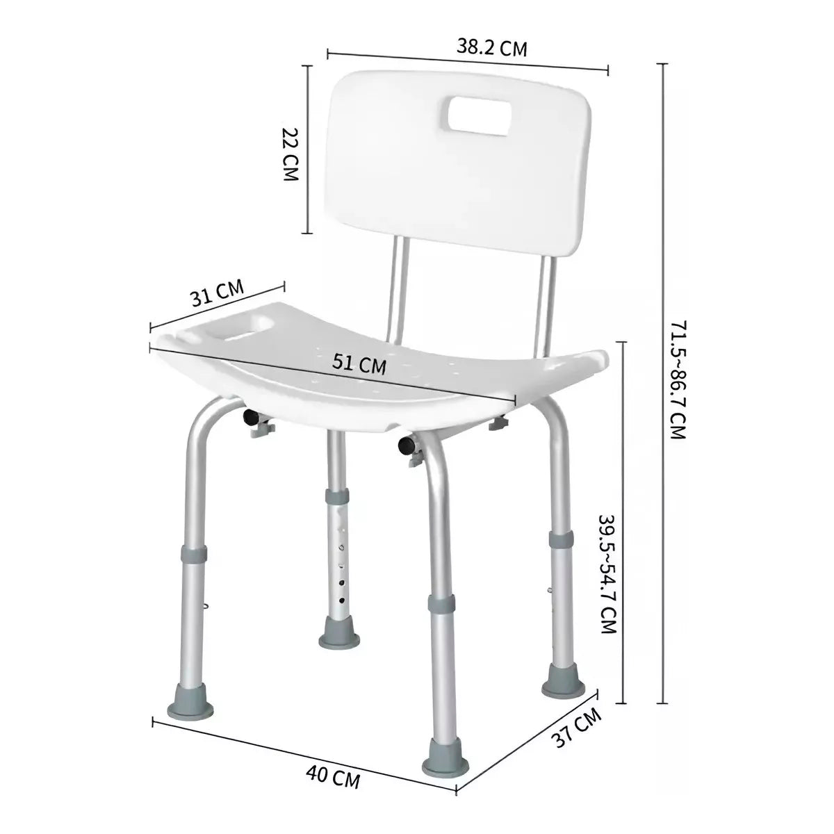 Silla Piso De Ducha Para Baño Altura Ajustable Portatil 301A