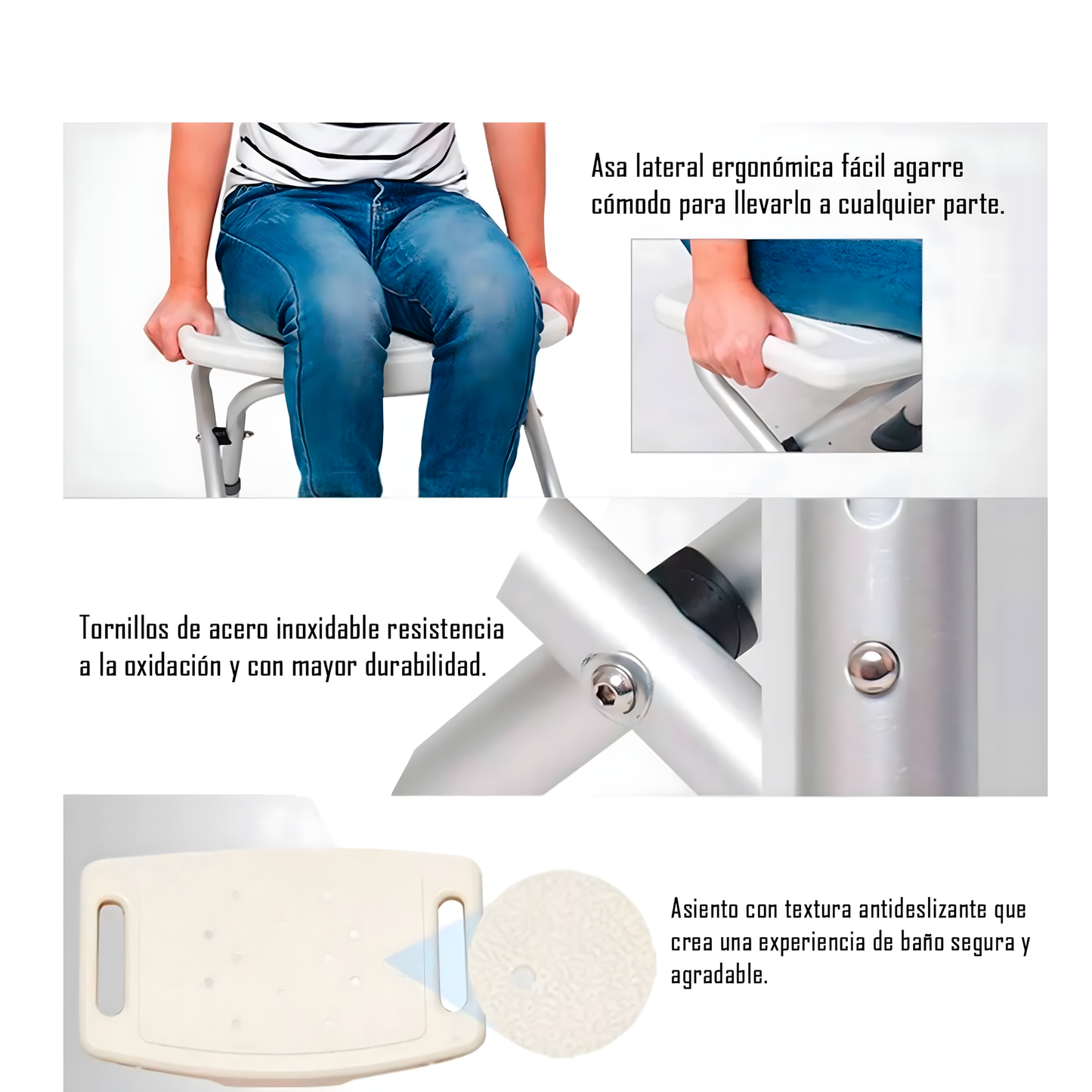 Piso O Banca De Ducha Plegable Con Altura Regulable 203C OBX