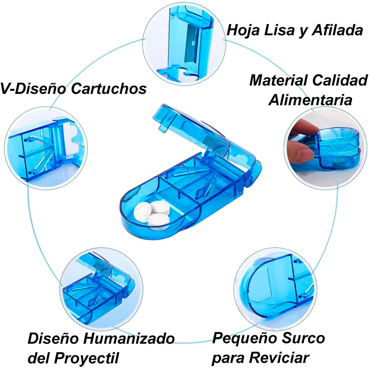 Pastillero Organizador Cortador Dosificador Pastilla Oneder