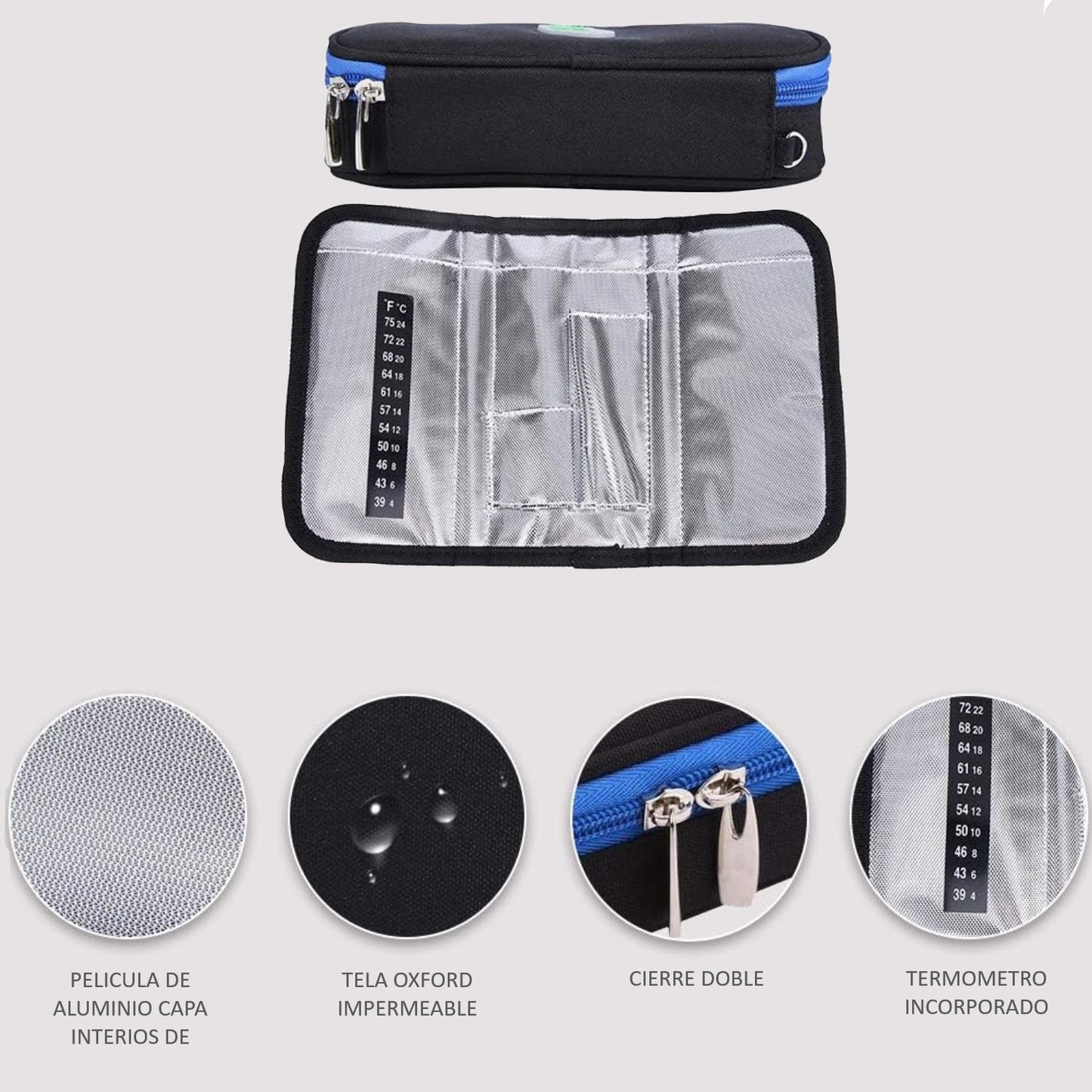 Bolso Enfriador Estuche Porta Insulina  Cooler De Viaje Refrigerante Para Diabetico