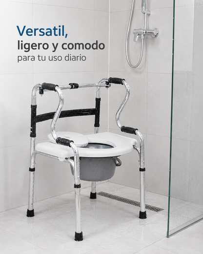 Andador Multifuncional 5 En 1 Plegable Altura Regulable Aluminio