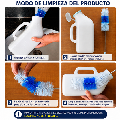 Pato Urinario Masculino Cuello Corto Con Tapa Portátil