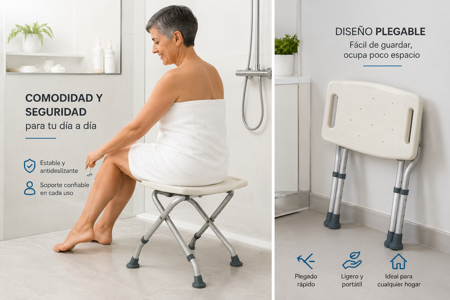 Piso O Banca De Ducha Plegable Con Altura Regulable 203C