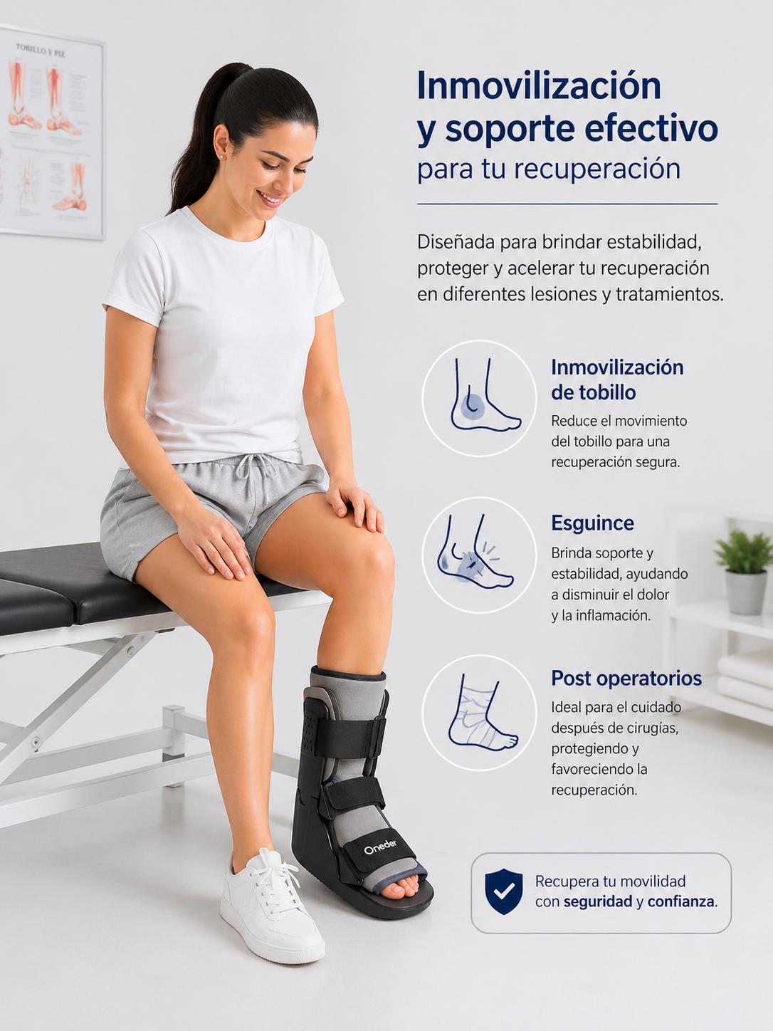 Bota Ortopedica Inmovilizadora Corta Premium Liviana