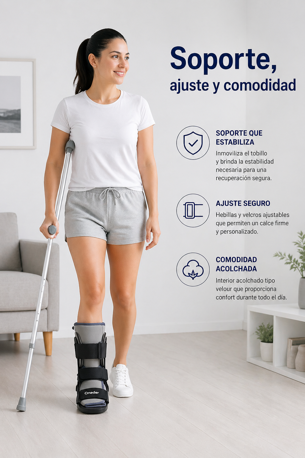 Bota Ortopedica Inmovilizadora Corta Premium Liviana