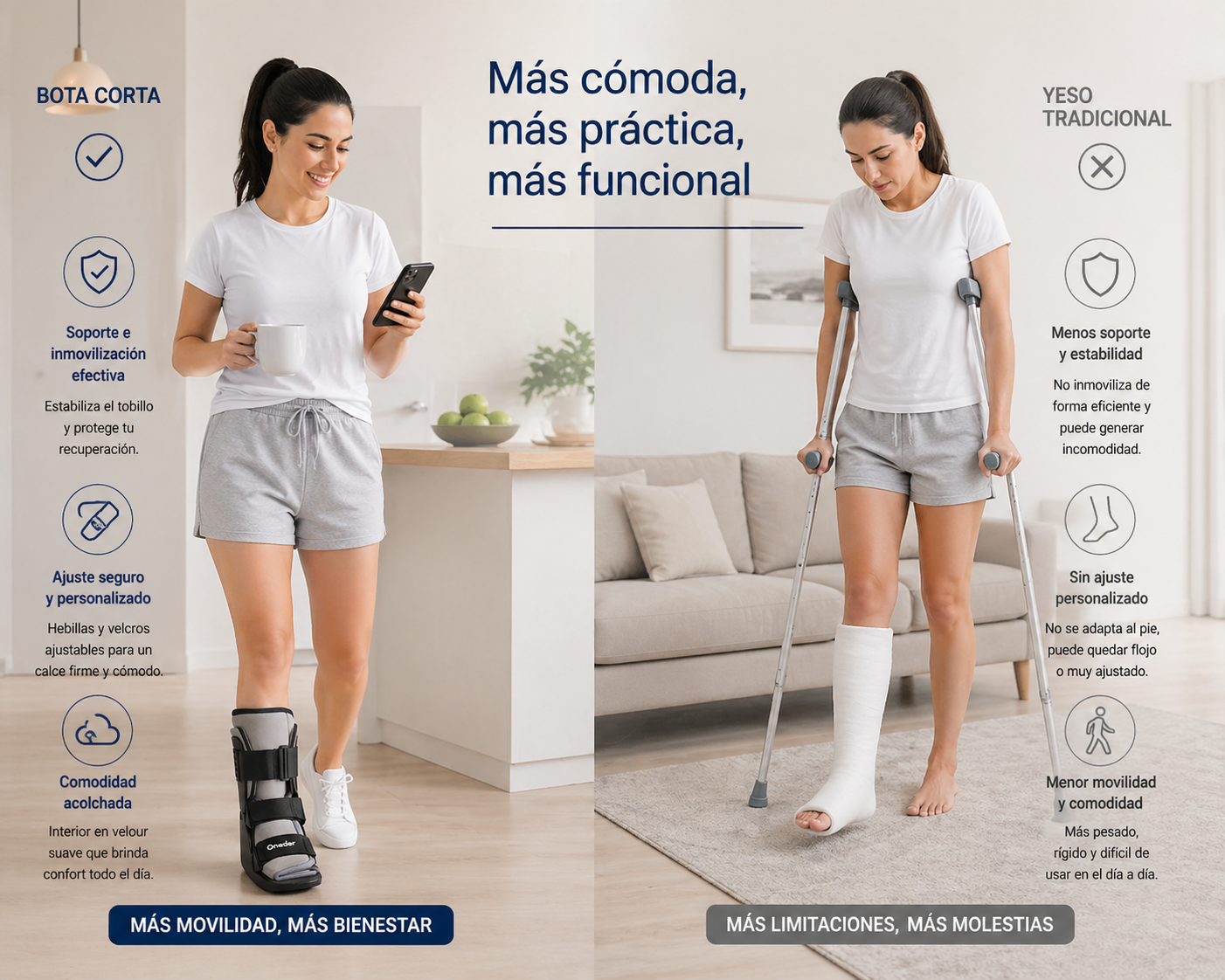 Bota Ortopedica Inmovilizadora Corta Premium Liviana