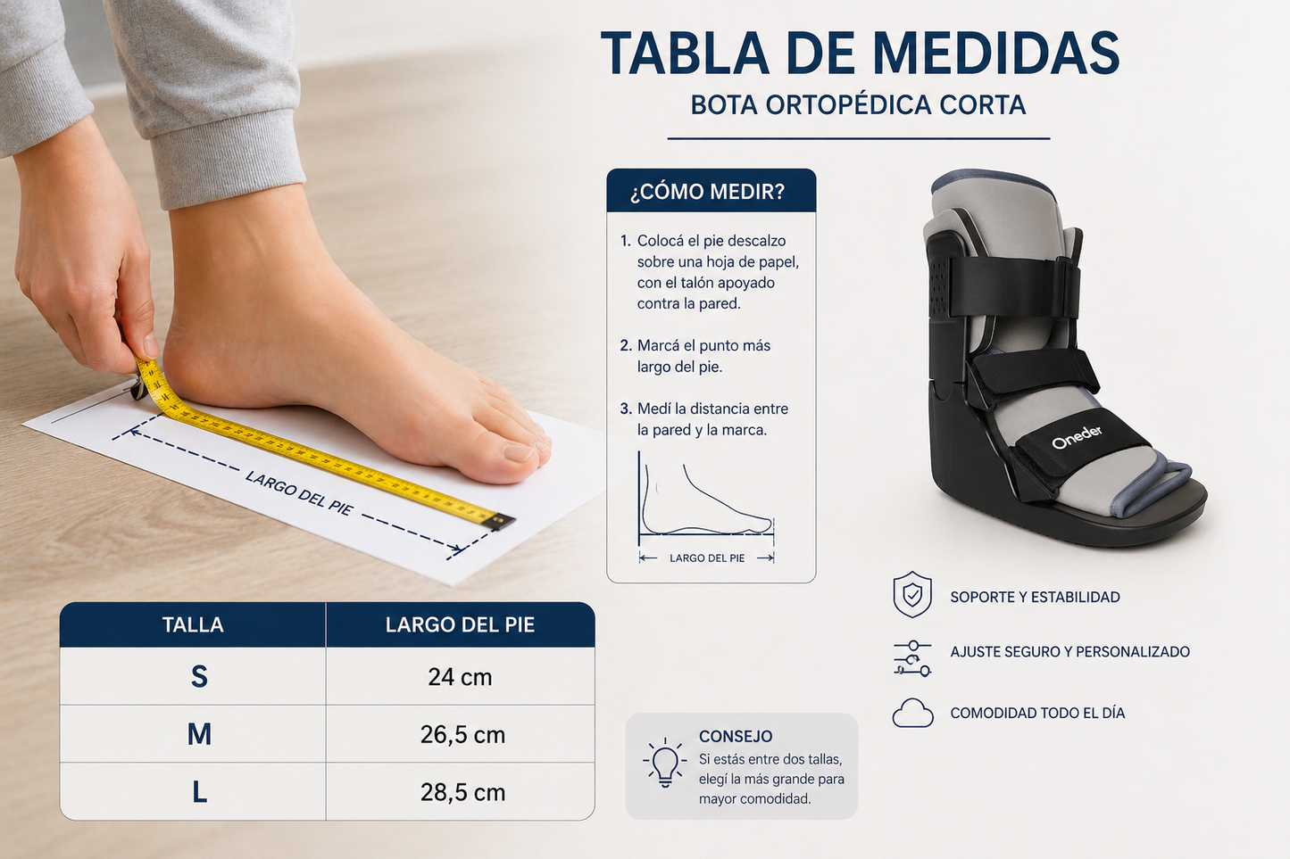Bota Ortopedica Inmovilizadora Corta Premium Liviana