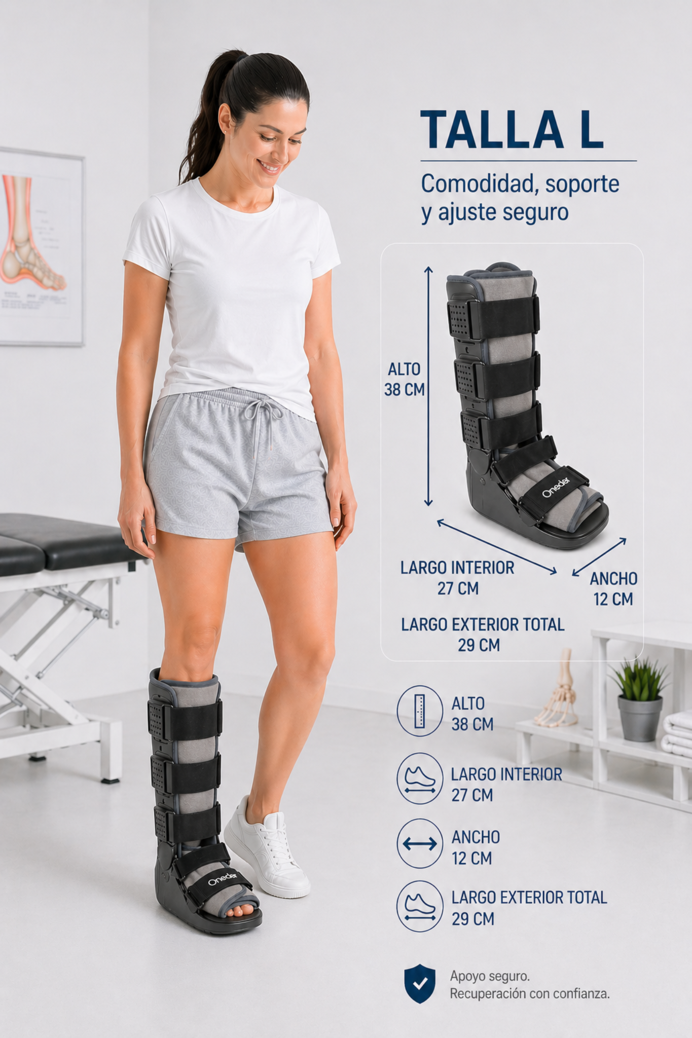 Bota Larga Ortopédica Inmovilizadora Liviana Premium