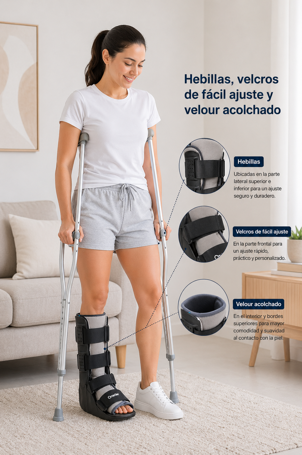 Bota Larga Ortopédica Inmovilizadora Liviana Premium