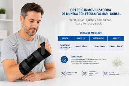 Ortesis Inmovilizadora De Muñeca Con Ferula Palmar - Dorsal