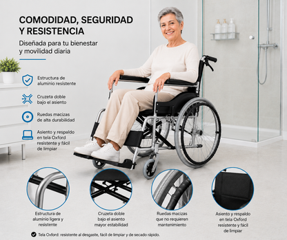 Silla De Ruedas Aluminio Liviana Plegable Doble Freno Oneder
