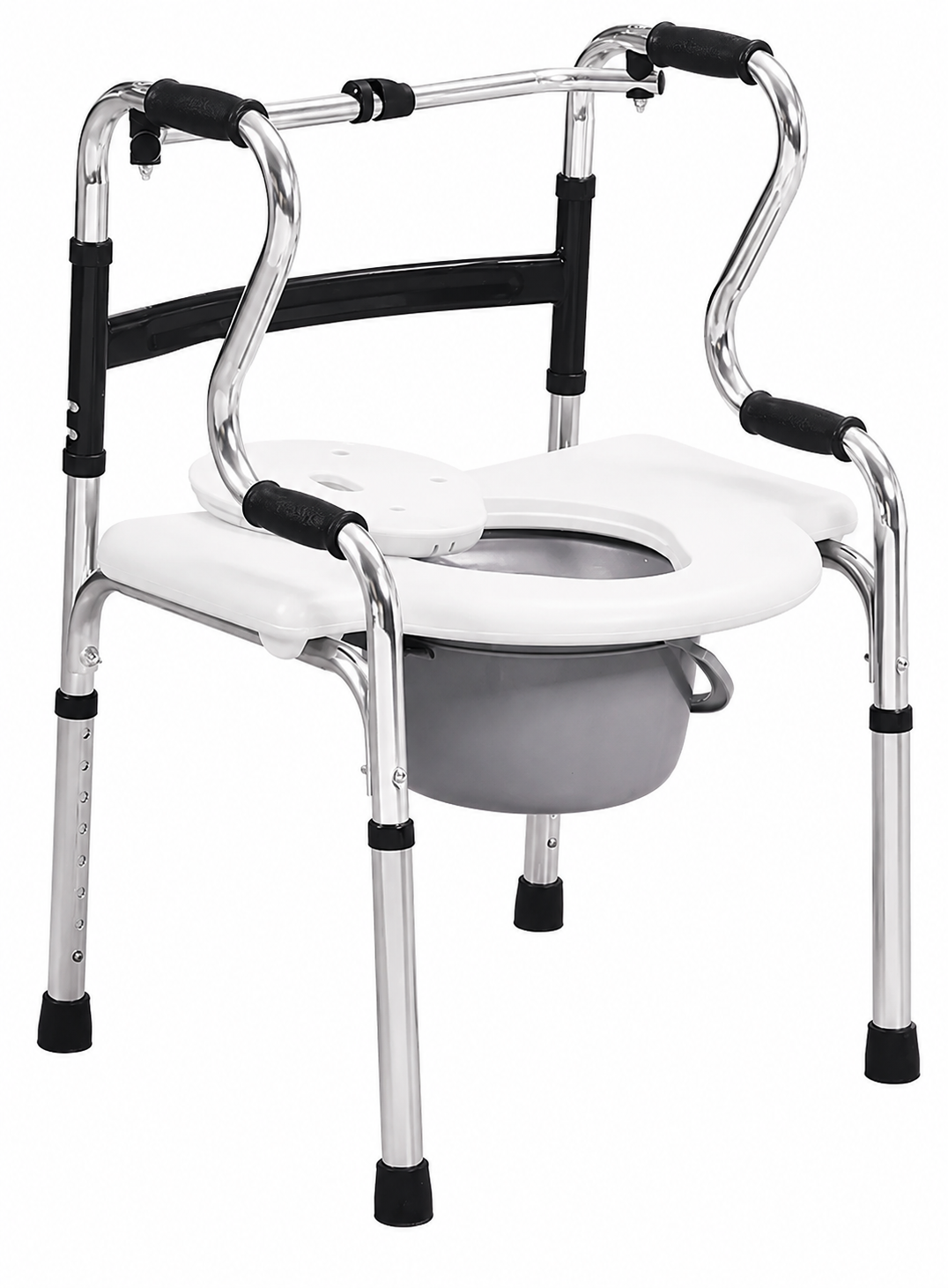 Andador Multifuncional 5 En 1 Plegable Altura Regulable Aluminio