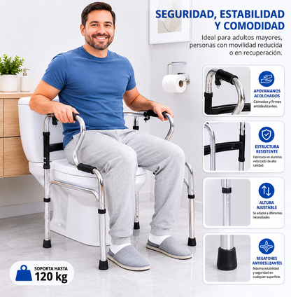 Andador Multifuncional 5 En 1 Plegable Altura Regulable Aluminio