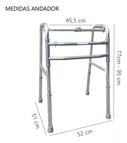 Andador Ortopedico Walker Paso A Paso Plegable De Aluminio Oneder