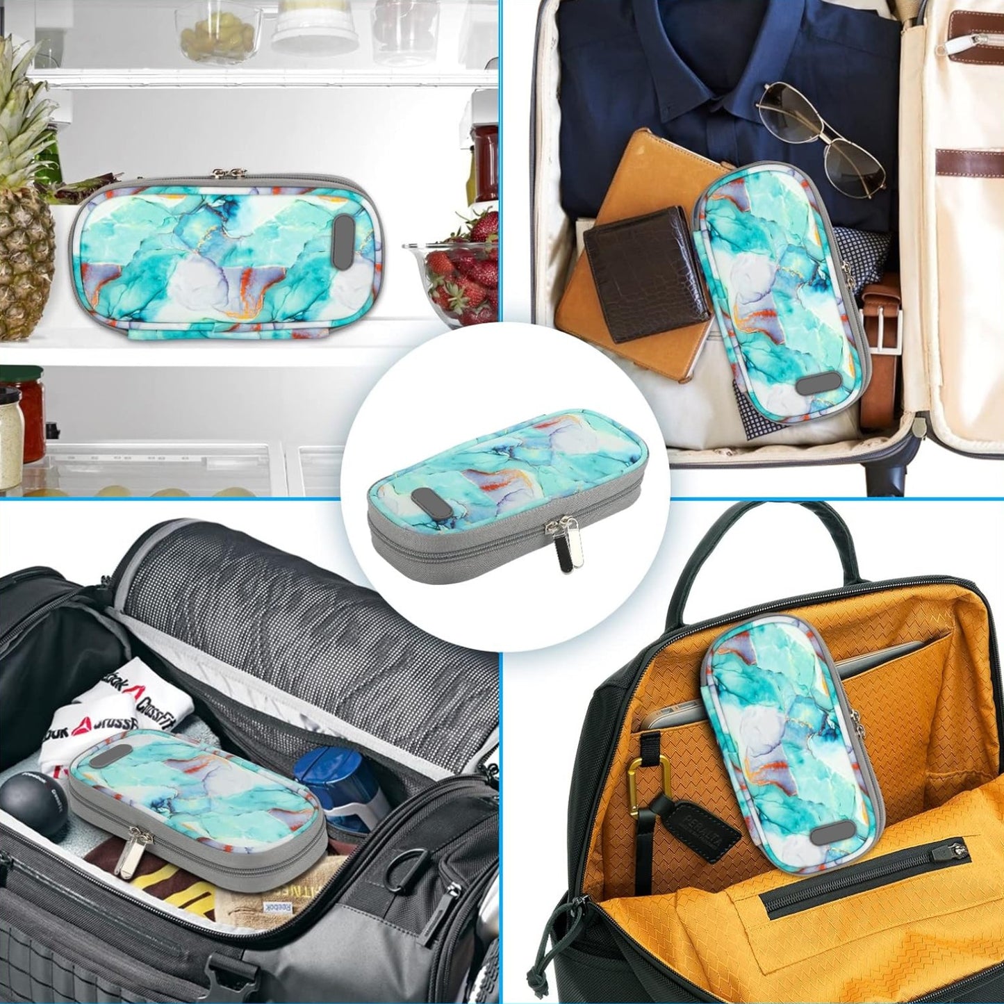 Enfriador Estuche De Viaje Diabéticos Bolso Cooler Porta Medicamentos