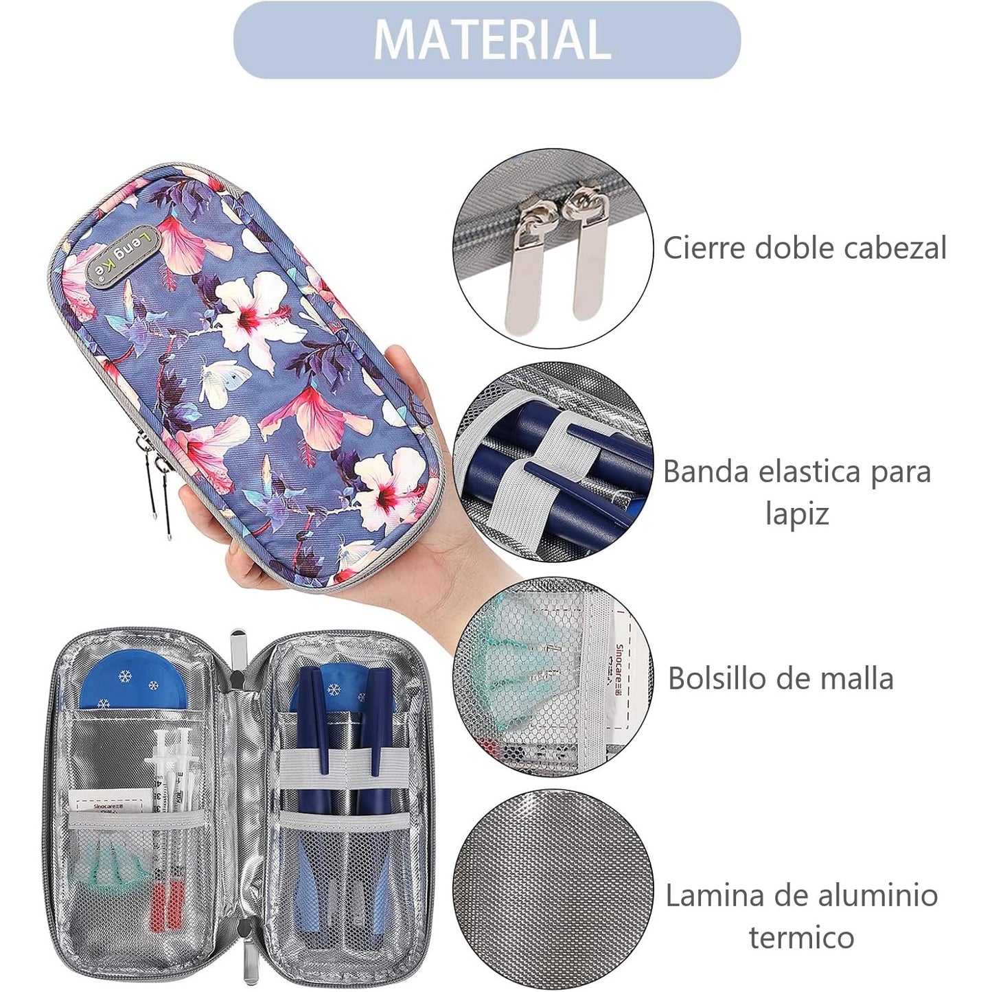 Enfriador Estuche Para Viaje Diabeticos Bolso Cooler Refrigerante Portatil
