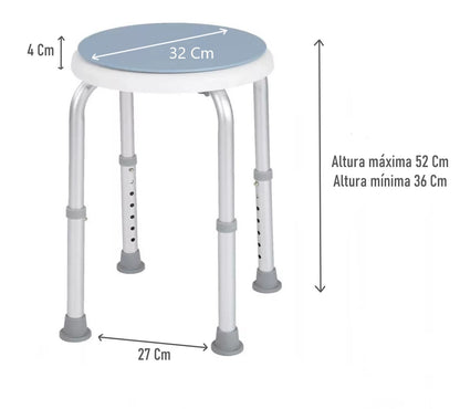 Piso Silla De Ducha Giratorio Redondo Altura Ajustable 103C