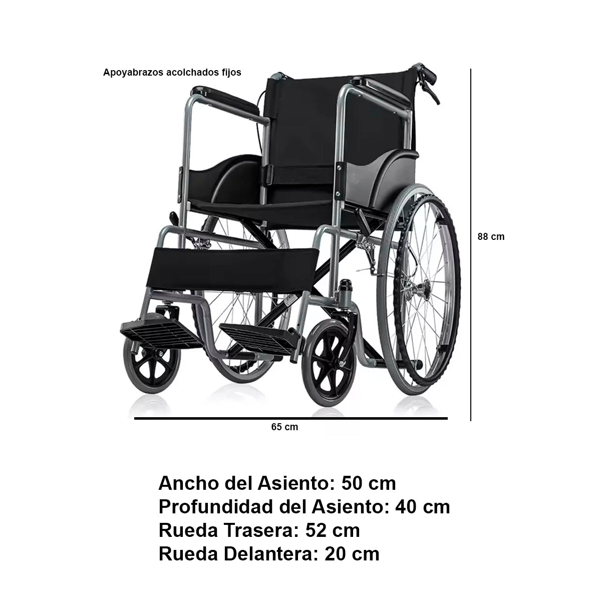 Silla De Ruedas Estandar Liviana Plegable Doble Freno