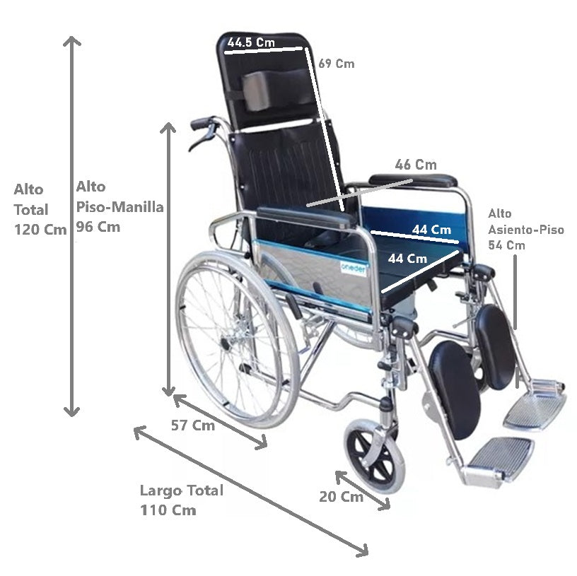 Silla Rueda Neurológica Reclinable Con Balde Desmontable Oneder