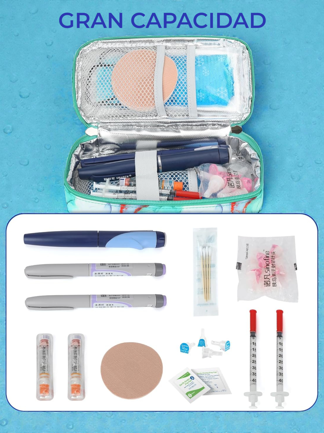Bolso Estuche De Viaje Porta Insulina Refrigerante Cooler Portatil