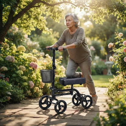 Andador de Rodilla Scooter Ortopédico Plegable con Freno 9007AB
