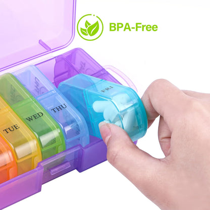 Pastillero Semanal Organizador Portátil De 2 Tomas - 7 Dias