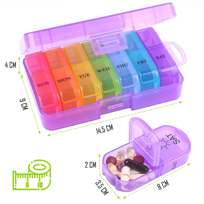 Pastillero Semanal Organizador Portátil De 2 Tomas - 7 Dias