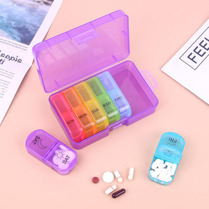 Pastillero Semanal Organizador Portátil De 2 Tomas - 7 Dias