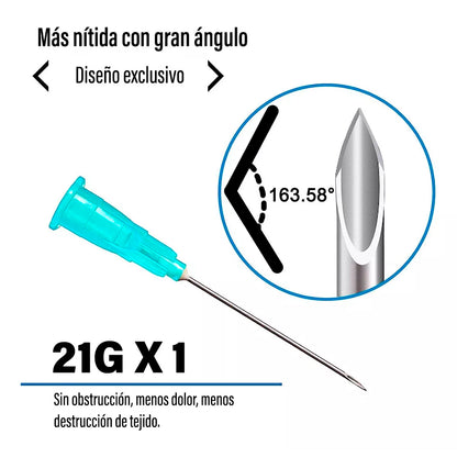 Aguja Hipodermica 21g X 1 - Caja 100 Unds Cranberry