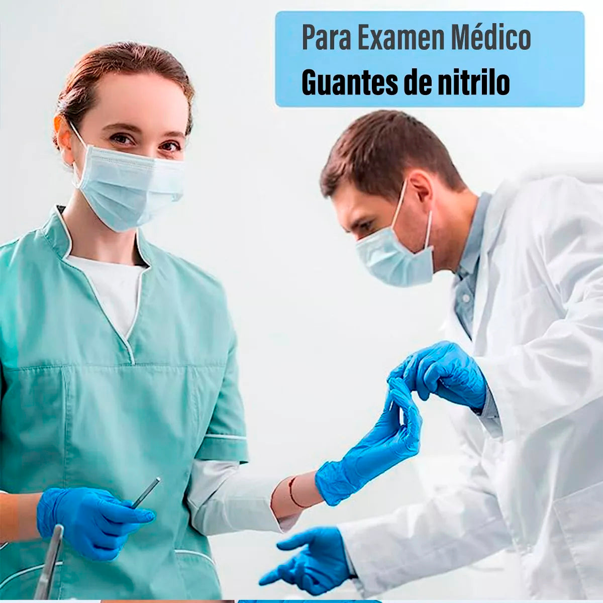 Guantes De Nitrilo Azul Sin Polvo - Caja X 100 Unds