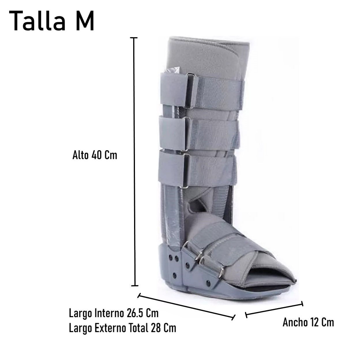 Bota Ortopédica Cam Walker Larga Gris Adulto Oneder