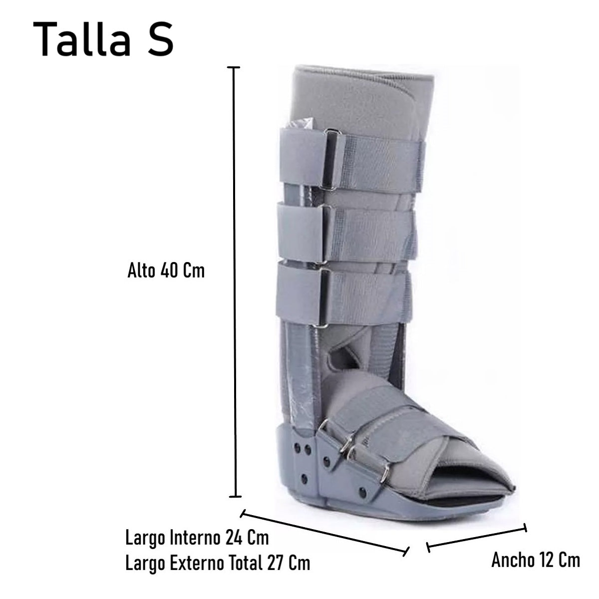 Bota Ortopédica Cam Walker Larga Gris Adulto Oneder