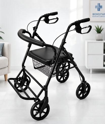 Andador Burrito Ortopedico Con Asiento 4 Ruedas Plegable
