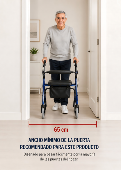 Andador Burrito Ortopedico Con Asiento 4 Ruedas Plegable