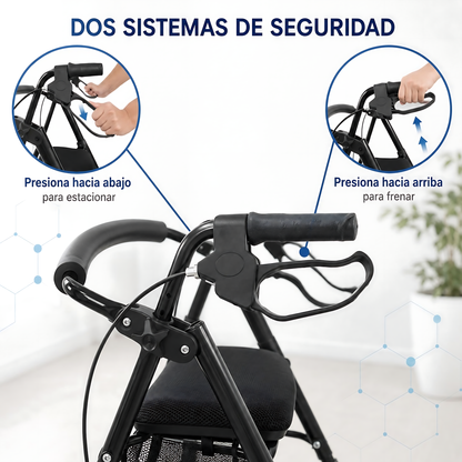 Andador 4 Ruedas Burrito Con Asiento Y Canasto Plegable 1004D