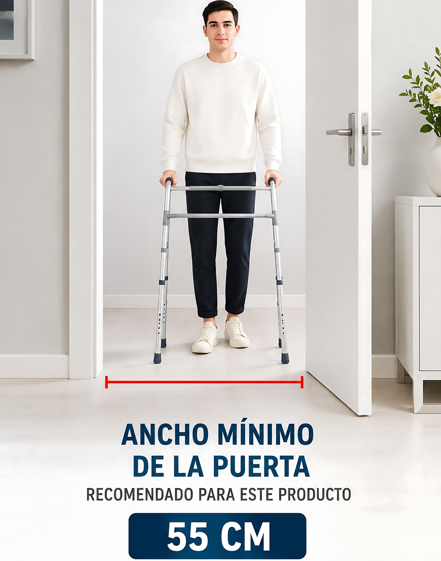 Andador Burrito Ortopedico 4 Ruedas Con Asiento Y Bolso 3004D