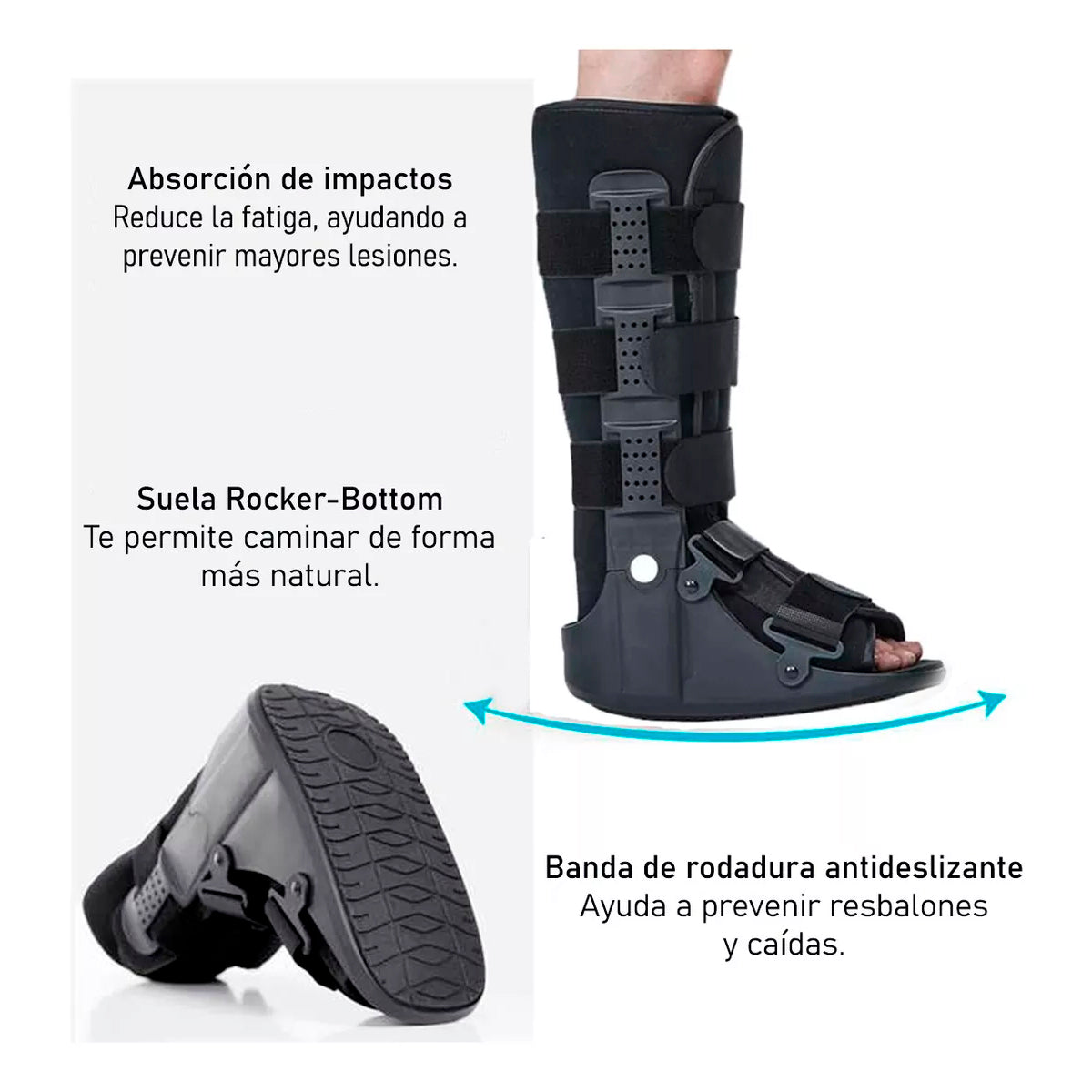 Bota Ortopédica Cam Walker Larga Premium Pie Adulto Oneder