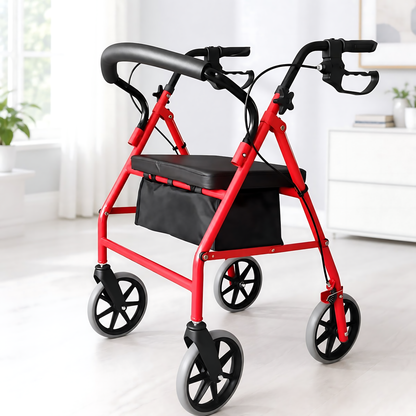 Andador Burrito Ortopedico 4 Ruedas Con Asiento Y Bolso 3004D