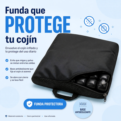 Cojin Picaron Antiescaras Cuadrado Inflable Negro