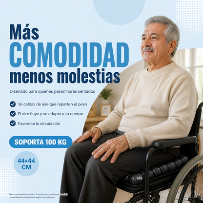 Cojin Picaron Antiescaras Cuadrado Inflable Negro