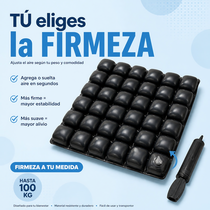 Cojin Picaron Antiescaras Cuadrado Inflable Negro