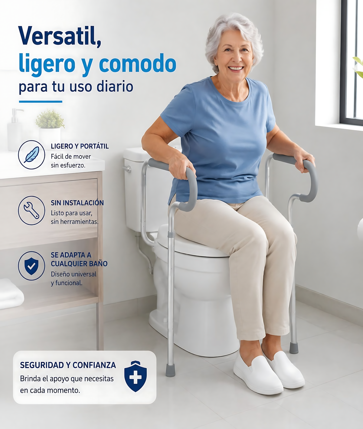 BARANDA DE SEGURIDAD BARRA PARA INODORO WC 702B