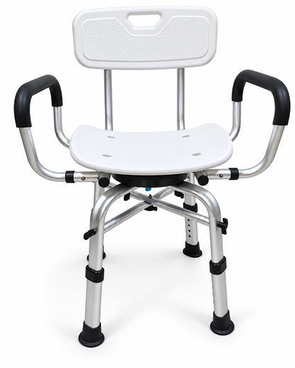 Silla de Ducha Giratoria Adulto Mayor con Respaldo y Apoyabrazos 483A