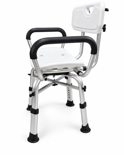Silla de Ducha Giratoria Adulto Mayor con Respaldo y Apoyabrazos 483A