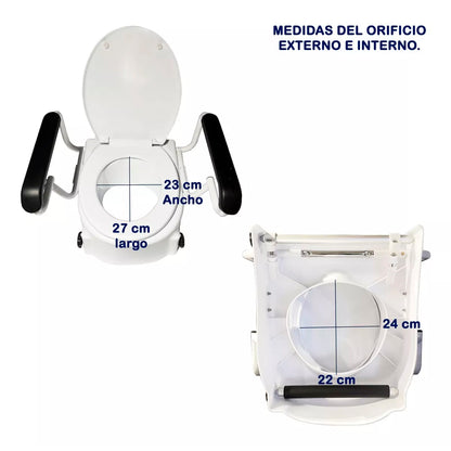 Alza Baño Con Apoyabrazos Y Tapa, Fijación Externa OBX