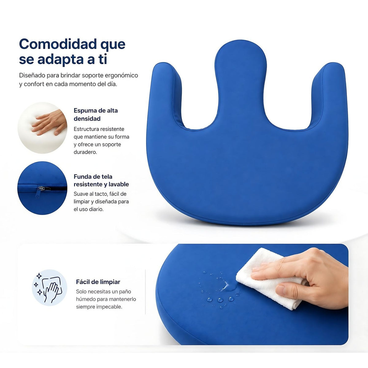Cojín gira paciente: espuma de alta densidad y funda lavable