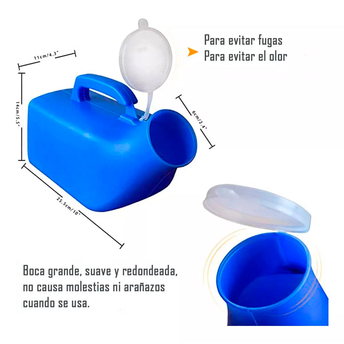 Pato Urinario Masculino Con Tapa De 2000 Ml