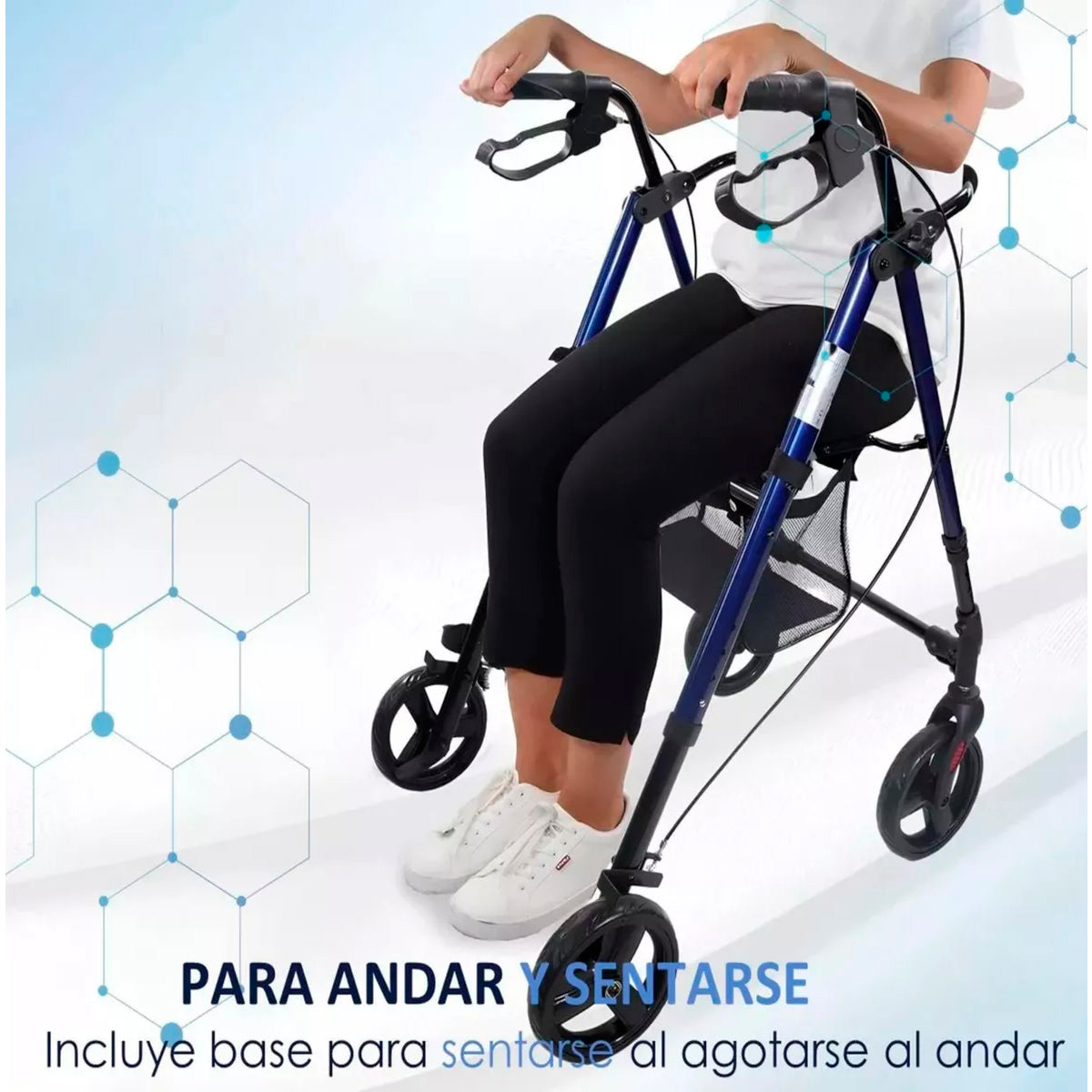 Andador 4 Ruedas Burrito Con Asiento Y Canasto Plegable 1004D